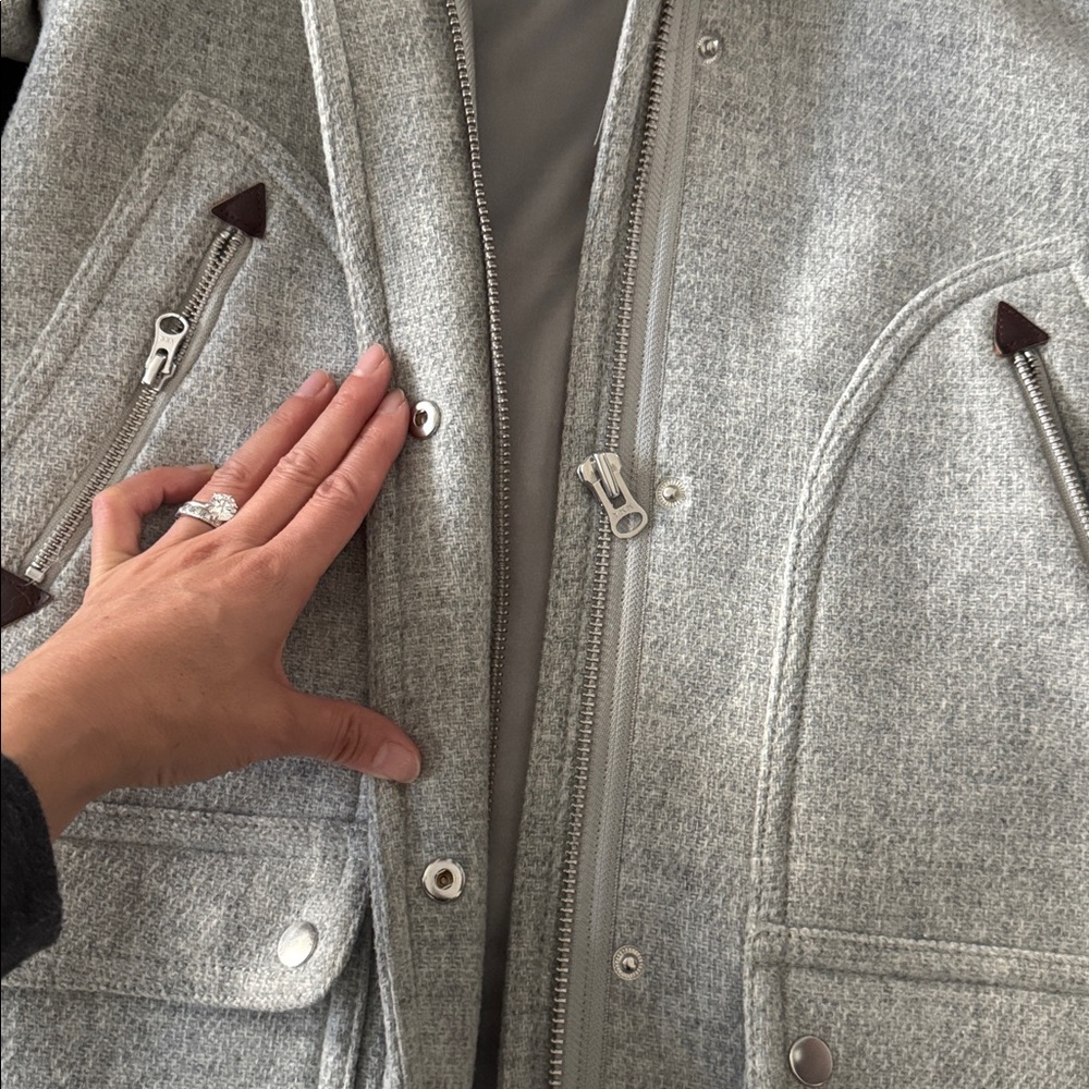 J. Crew Wool Fur Trim Pea Coat 2 Pristine Condition Stadium Cloth Nello Gori - Picture 5 of 10